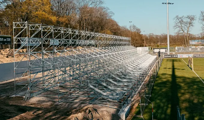 Baufortschritt Nordtribüne: Arbeiten im Zeitplan
